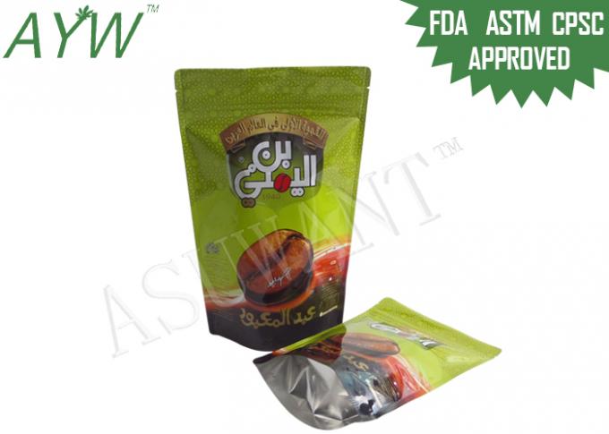 Resealable Standing Up Individual Coffee Bags Gravure Printing Paper Laminated
