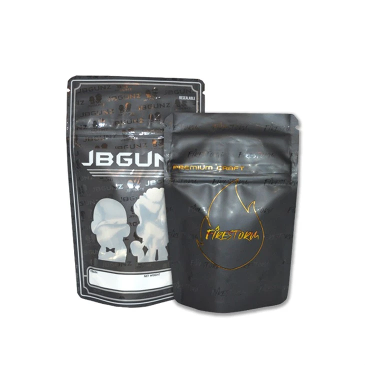 Black Matte Plastic Child Proof Pouch Ziplock Starburst Exotic Medical Bags