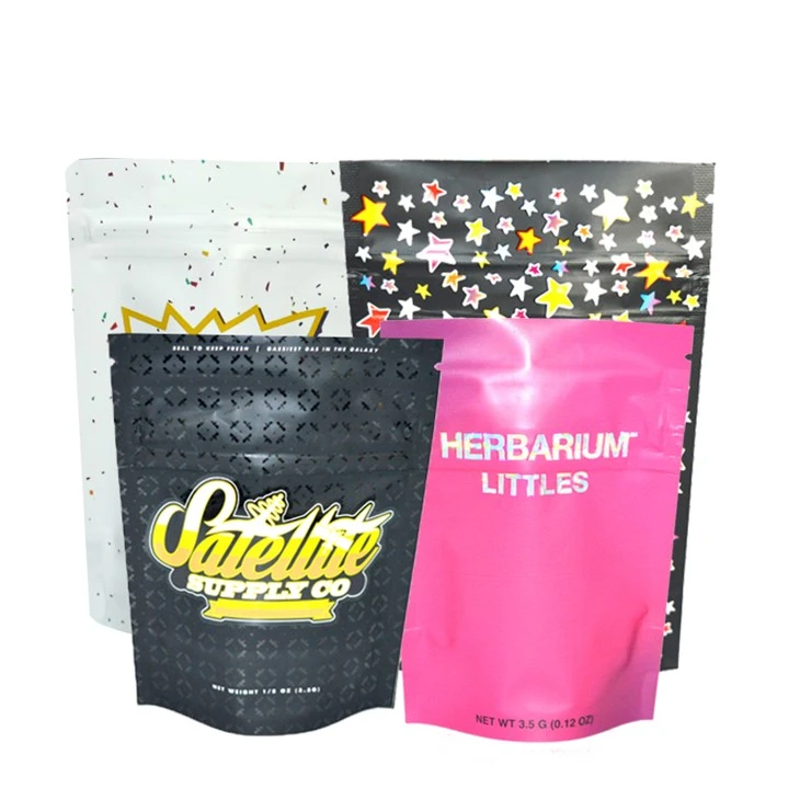 Custom Printed Matte Finish Stand Up Pouch Plastic Zip Lock Edible Mylar Bags