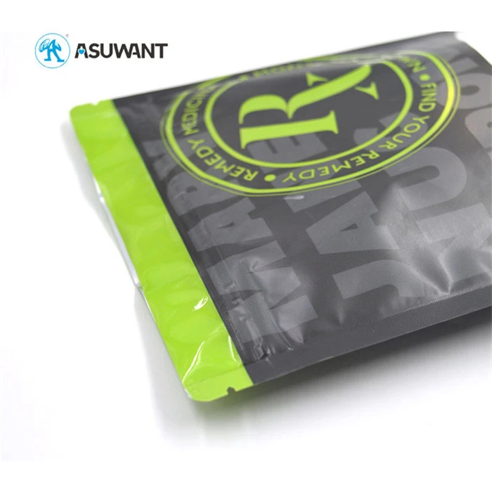 Mylar Clear Window Stand Up Plastic Bags Tear Notch For Weed Hemp Seed Pouch