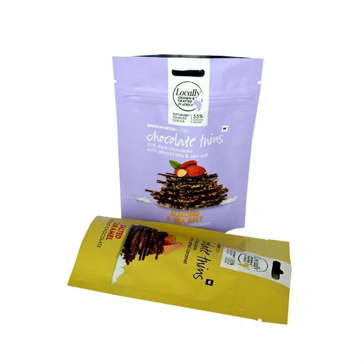 Stand Up Zipper Food Packaging Bags Resealable Biodegradable For Snacks Storage