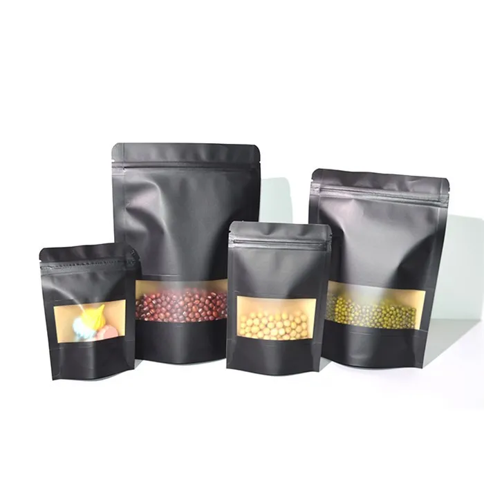 Eco Friendly Ziplock Stand Up Pouch Biodegradable Food Packaging Compostable Recyclable Kraft Paper Pouch Food Bags